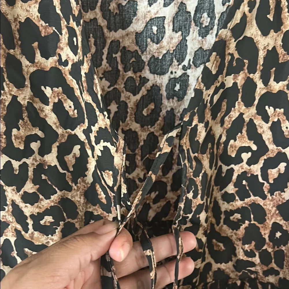 Vero Moda Black and Brown Leopard Print Blouse - Picture 3 of 7